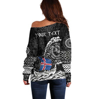 Personalized Viking Iceland Off Shoulder Sweater Icelander Viking Ship