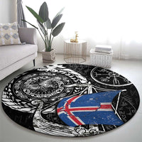 Viking Iceland Round Carpet Icelander Viking Ship