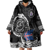 Personalized Viking Iceland Wearable Blanket Hoodie Icelander Viking Ship