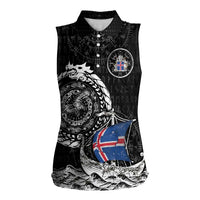 Personalized Viking Iceland Women Sleeveless Polo Shirt Icelander Viking Ship