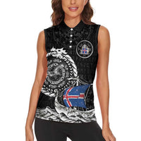 Personalized Viking Iceland Women Sleeveless Polo Shirt Icelander Viking Ship