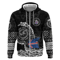 Personalized Viking Iceland Zip Hoodie Icelander Viking Ship