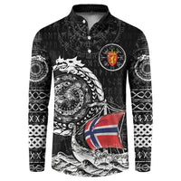 Personalized Viking Norway Button Sweatshirt Norwegian Viking Ship