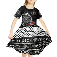Personalized Viking Norway Kid Short Sleeve Dress Norwegian Viking Ship