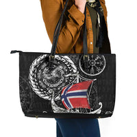 Viking Norway Leather Tote Bag Norwegian Viking Ship