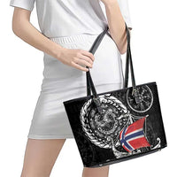 Viking Norway Leather Tote Bag Norwegian Viking Ship