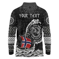Personalized Viking Norway Long Sleeve Polo Shirt Norwegian Viking Ship