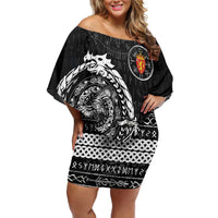 Personalized Viking Norway Off Shoulder Short Dress Norwegian Viking Ship