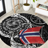 Viking Norway Round Carpet Norwegian Viking Ship