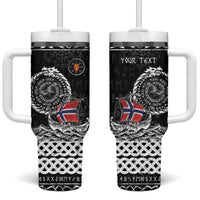 Personalized Viking Norway Tumbler With Handle Norwegian Viking Ship