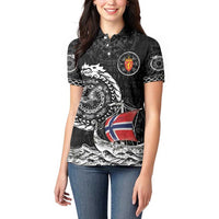 Personalized Viking Norway Women Polo Shirt Norwegian Viking Ship