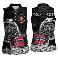 Personalized Viking Norway Women Sleeveless Polo Shirt Norwegian Viking Ship
