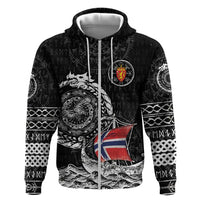Personalized Viking Norway Zip Hoodie Norwegian Viking Ship