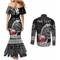 Personalized Viking Greenland Couples Matching Mermaid Dress and Long Sleeve Button Shirt Greenlander Viking Ship