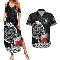 Personalized Viking Greenland Couples Matching Summer Maxi Dress and Hawaiian Shirt Greenlander Viking Ship