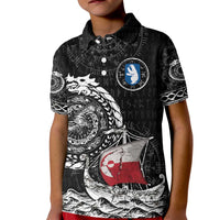 Personalized Viking Greenland Kid Polo Shirt Greenlander Viking Ship