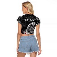 Personalized Viking Greenland Raglan Cropped T Shirt Greenlander Viking Ship