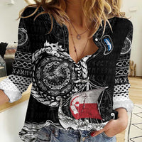 Personalized Viking Greenland Women Casual Shirt Greenlander Viking Ship