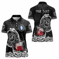 Personalized Viking Greenland Women Polo Shirt Greenlander Viking Ship