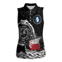 Personalized Viking Greenland Women Sleeveless Polo Shirt Greenlander Viking Ship