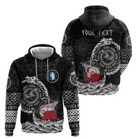 Personalized Viking Greenland Zip Hoodie Greenlander Viking Ship