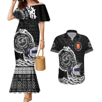 Personalized Viking Finland Couples Matching Mermaid Dress and Hawaiian Shirt Finnish Viking Ship