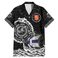 Personalized Viking Finland Family Matching Mermaid Dress and Hawaiian Shirt Finnish Viking Ship