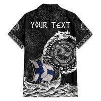 Personalized Viking Finland Family Matching Off The Shoulder Long Sleeve Dress and Hawaiian Shirt Finnish Viking Ship