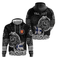 Personalized Viking Finland Hoodie Finnish Viking Ship