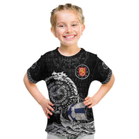 Personalized Viking Finland Kid T Shirt Finnish Viking Ship