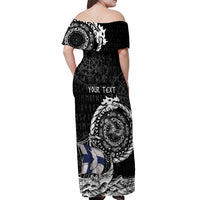 Personalized Viking Finland Off Shoulder Maxi Dress Finnish Viking Ship