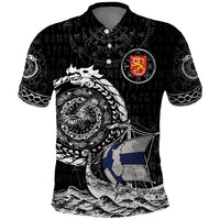 Personalized Viking Finland Polo Shirt Finnish Viking Ship