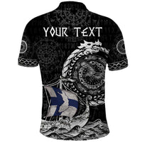 Personalized Viking Finland Polo Shirt Finnish Viking Ship