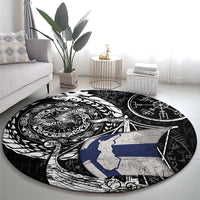 Viking Finland Round Carpet Finnish Viking Ship
