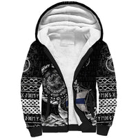 Personalized Viking Finland Sherpa Hoodie Finnish Viking Ship