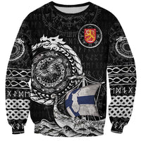 Personalized Viking Finland Sweatshirt Finnish Viking Ship