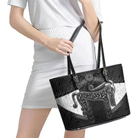 Ancient Scotland Leather Tote Bag Pictish Beast Celtic Knotwork