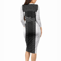 Ancient Scotland Long Sleeve Bodycon Dress Pictish Beast Celtic Knotwork