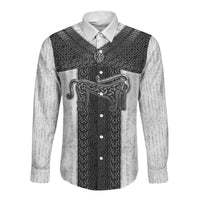 Ancient Scotland Long Sleeve Button Shirt Pictish Beast Celtic Knotwork
