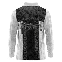 Ancient Scotland Long Sleeve Polo Shirt Pictish Beast Celtic Knotwork