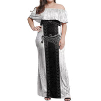 Ancient Scotland Off Shoulder Maxi Dress Pictish Beast Celtic Knotwork