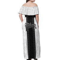Ancient Scotland Off Shoulder Maxi Dress Pictish Beast Celtic Knotwork