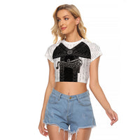 Ancient Scotland Raglan Cropped T Shirt Pictish Beast Celtic Knotwork