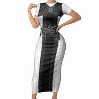 Ancient Scotland Short Sleeve Bodycon Dress Pictish Beast Celtic Knotwork