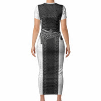 Ancient Scotland Short Sleeve Bodycon Dress Pictish Beast Celtic Knotwork