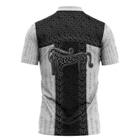 Ancient Scotland Zipper Polo Shirt Pictish Beast Celtic Knotwork
