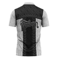 Ancient Scotland Zipper Polo Shirt Pictish Beast Celtic Knotwork