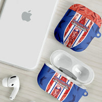 Paraguay Football AirPods Case Trophy Grunge Stripes