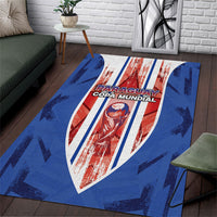 Paraguay Football Area Rug Trophy Grunge Stripes