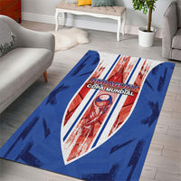 Paraguay Football Area Rug Trophy Grunge Stripes